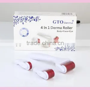 GTO 2017 Newest Medical Stainless Steel Dermaroller 4 in 1 Derma Roller thumbnail-1