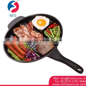 4 Section Round Egg Skillet Divided Master Aluminium Fry Cooking Grill Non Stick Pan thumbnail-1