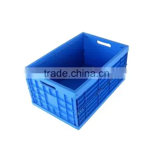 Plastic Turnover Storage Folding Box With Hinged Lid Vegetable Crate Folding thumbnail-6