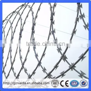 High Tensile Hot Galvanized Coil Concertina Razor Barbed Wire for Security Fence(Guangzhou Factory) thumbnail-5