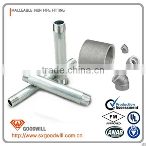 1/8''-8'' NPT Black / Galvanized Male Thread Barrel Long Double Thread Nipples thumbnail-4