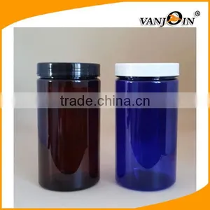 Empty 1000g 250g 50g Cobalt Blue Cosmetic Cream Container PET Blue Plastic Cosmetic Jar thumbnail-1