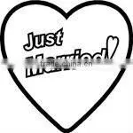 Just Married Heart Wedding Sticker thumbnail-1