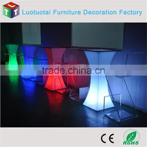 Halfmoon Round Remote Control High Top Led Bar Cocktail Table thumbnail-6