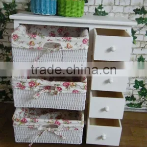 White Color Wood Storage Cabinet With Casters Europe Style Outdoor Cabinet White Laundry Cabinet Solid Wood Storage Bed thumbnail-1