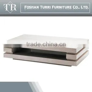 Classic White Gloss Travertine TV Stand For Living Room thumbnail-4