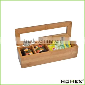 Multipurpose Newest Bamboo Solid Tea Bag Box Wood Tea Storage Tin Box/Homex_Factory thumbnail-1