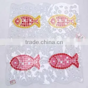 Transparent PVC Anti Slip Bath Mat With Fish Patterns/bathroom Mat thumbnail-1