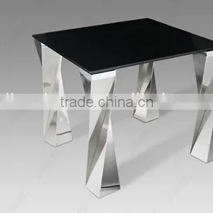 Stainless Steel Coffee Table With Tempered Glass Top thumbnail-1