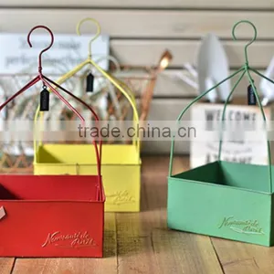 Hanging Flower Pots Large Metal Iron Bucket Flower Holder Garden/Balcony Planter thumbnail-2