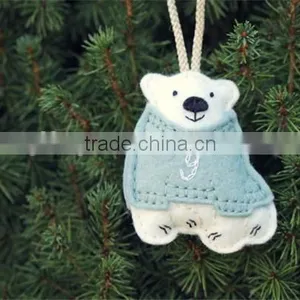 2017 Personalized Polar Bear Felt Ornament Clip Made in China thumbnail-1