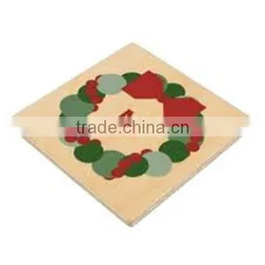 2017 Natural Wood Coaster With Christmas Made in China thumbnail-1