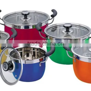 24cm Stainless Steel Colorful High Multi Storage Pot thumbnail-4