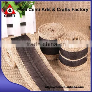 Natural Jute Hessian Burlap Ribbon With Lace Trims Tape Belting Strap Crafts thumbnail-5