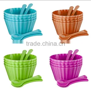 Custom Plastic Ice Cream Cups,Spoon Set Bowls Tubs Party BBQ Plastic Bowl,Novelty Pool Party Plastic Bowl thumbnail-1