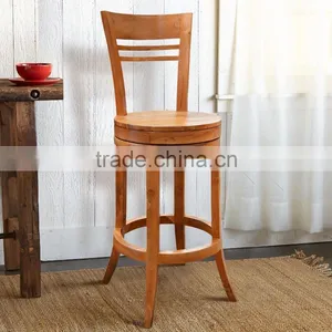 Bar Stool Swivel Neima Teak Wood thumbnail-1