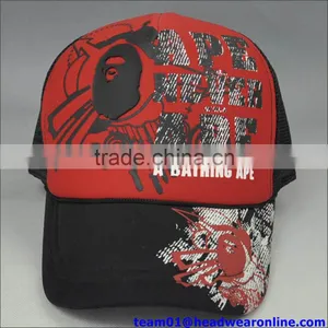 Caps Factory Made Custom Mesh Caps With Thick Screen Print Logo and String thumbnail-2