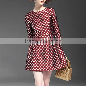Ladies Fashion European Style Half Sleeve Fit and Flare Short Autumn Dress thumbnail-1