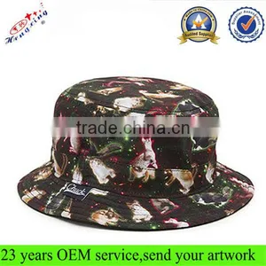 Brown Bucket Hat/cap Print Small Order Cheap Cotton Wholesale Colorful Bucket Hat/cap thumbnail-1