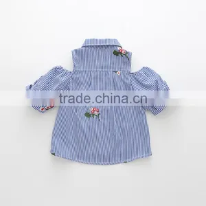 Wholesale Kids Girl Blouse Fashion Design With Embroidered Flower thumbnail-2
