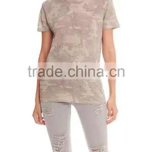 Best Selling Lady Sublimation Camo T-shirt Customized Cheap Price thumbnail-1