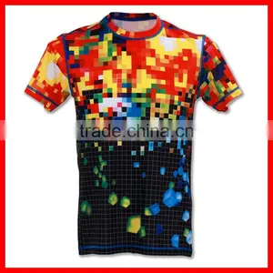 2015 High Quality Outdoor Sports Running Fitness Excercise Soccer Mens Short Sleeve Compression Shirt thumbnail-1