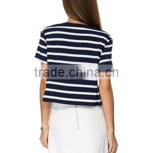 Crop Custom Slim Fit Tee Printed White Line thumbnail-3