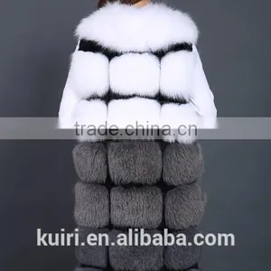 High-grade Genuine Fox Fur Vest Real Fox Fur Long Gilet Fashion Fur Winter Coat for Women thumbnail-4