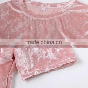Pleuche One-piece Street Autumn Dresses Ladies Pink Dress thumbnail-3