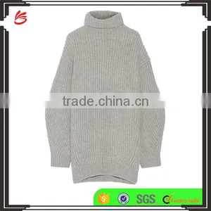 High Quality Turtle Neck Oversized Cashmere Sweater Women's thumbnail-1