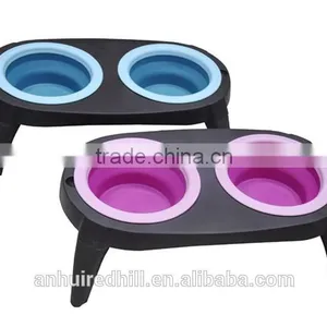 R1958H Wholesale Portable Dog Food Bowls Foldable Silicone Pet Bowl thumbnail-1