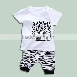 Wholesale Summer Cotton Printing Boys Kids t Shirt With Pants Set thumbnail-1