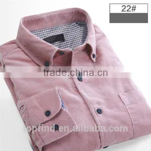 2016 Spring & Autumn Series Fashion Corduroy Mens Shirt for Pink Color thumbnail-1