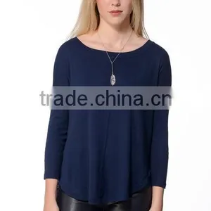 Latest Women Plain Chiffon Blouse Design Pictures Ladies Top Quality Breathable Swing Blouses thumbnail-2