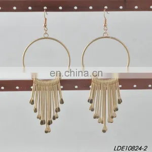 Lady Fashion Earring Fringe Gold Earrings Statement Earring thumbnail-4