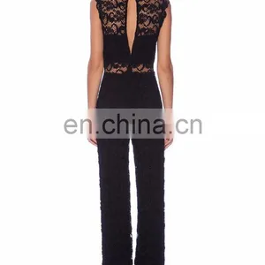 Black Sleeveless Sexy Lace Jumpsuits thumbnail-4
