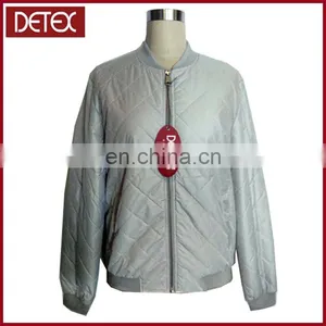 Wholesale Clothing Quilting Women Grey Bomber Jacket thumbnail-6