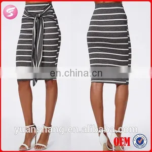 2015 Fashion Stripe Tie Waist Midi Skirt Indian Skirts Wholesale thumbnail-1