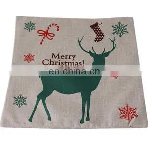 Custom Christmas Home Decorative Pillow Cover Fashion Cute Christmas New Design Cotton Linen Cushion Cover thumbnail-2