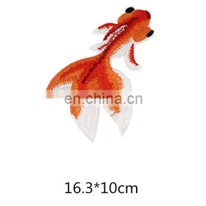 2017 New Style Exquisite Single Goldfish Embroidery Cloth Stickers Beige Fashion Personalized Patch in Stock thumbnail-4