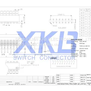 Black Red Blue 2-12 Positions 2.54mm Pitch On/off Dip Switch thumbnail-2