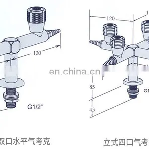 Lab Accessories 4-ways Brass Laboratory Gas Tap thumbnail-6