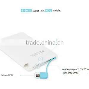 2015 New Product Ultra-thin 4.8mm Credit Card Power Bank, Micro Usb Battery Charger, Slim Power Banks Made in China thumbnail-2