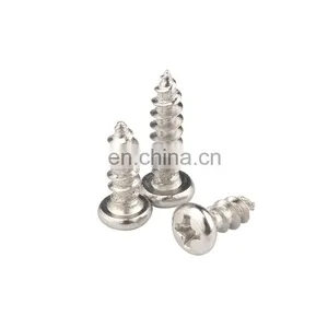 Stainless Steel Self-tapping Screws Pan Head M2-M6 Nickel Finish Phillips Drive thumbnail-2