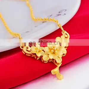 2020 Gold Plated Imitation Jewellery, Xuping 24k Gold Jewelry Hot Sale New Design Dubai Women's Fashion Chain Necklaces/ thumbnail-4