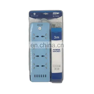 Multi-function 3 Way With USB Electric Extension Cord Socket 4 Way With USB Power Strip thumbnail-1