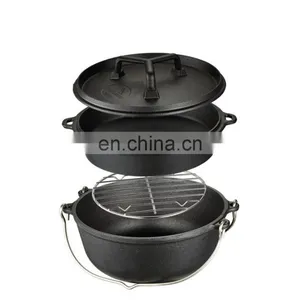 Spot Cast Iron Stew Japanese Soup Outdoor Picnic Boiled Water Hanging Stew Roast Chicken Pig Iron Dutch Hot Pot thumbnail-4