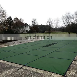 16' x 32' Rectangle in Ground 190g Green 5'x5' Grid Polypropylene pp Net Safety Swimming Pool Mesh Winter Pool Cover thumbnail-2