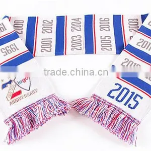High Quality Custom Design Wholesale Acrylic Jacquard Knitted Soccer Football Fan Scarf thumbnail-2