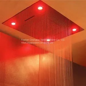 LED Shower Set Stainless Steel Sanitary Shower System Four Function Chromotherapy Showerhead thumbnail-2